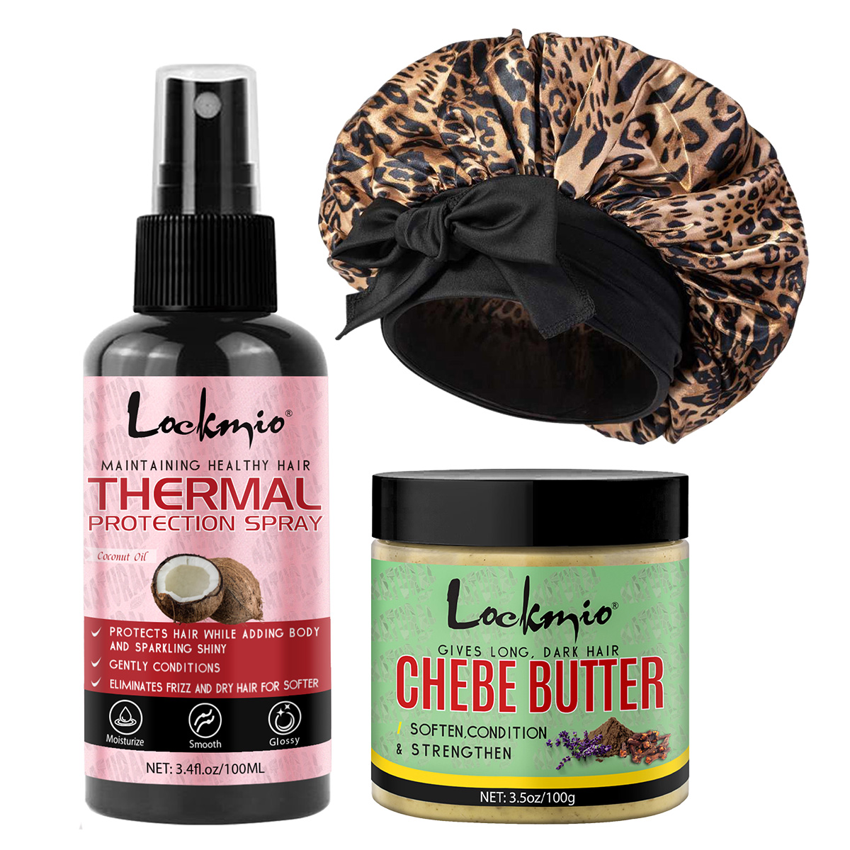 Hair Care Natural Ingredients - Heat Protectant Spray Chebe Butter Leopard-Print