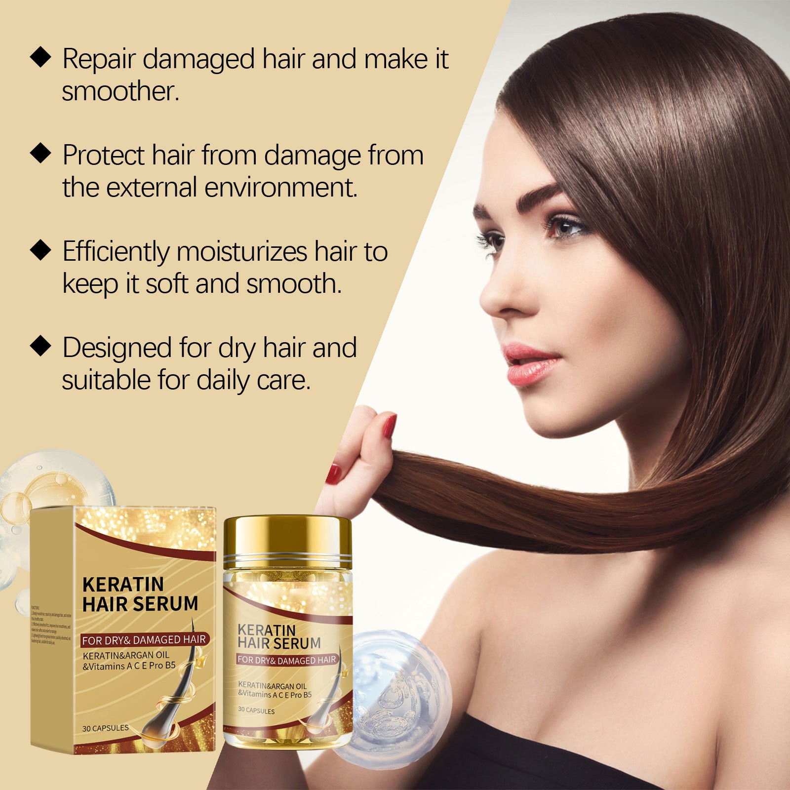 Hair Care Capsule - Argan Oil Smooth Hair Care Capsules