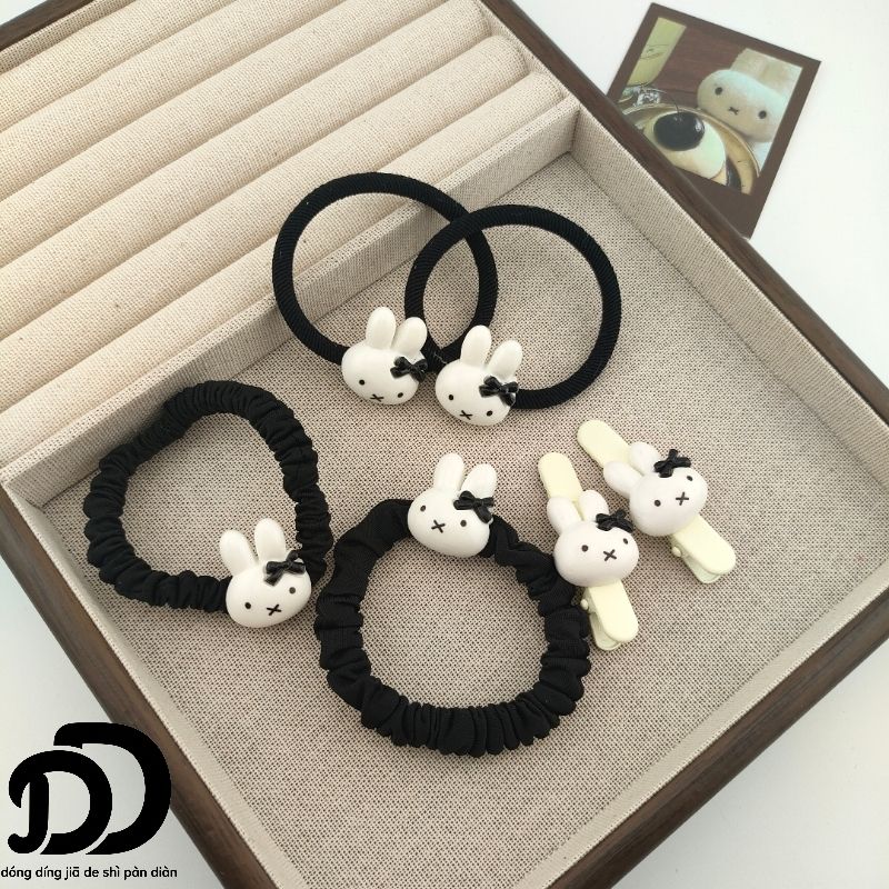 Cute Miffy Bunny Bow Hair Tie, - Hair Care Ingredients recension och pris