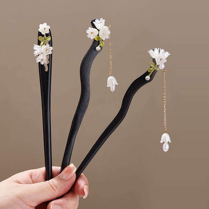 Wooden Flower Hairpin Vintage  - Hair Care Ingredients recension och pris