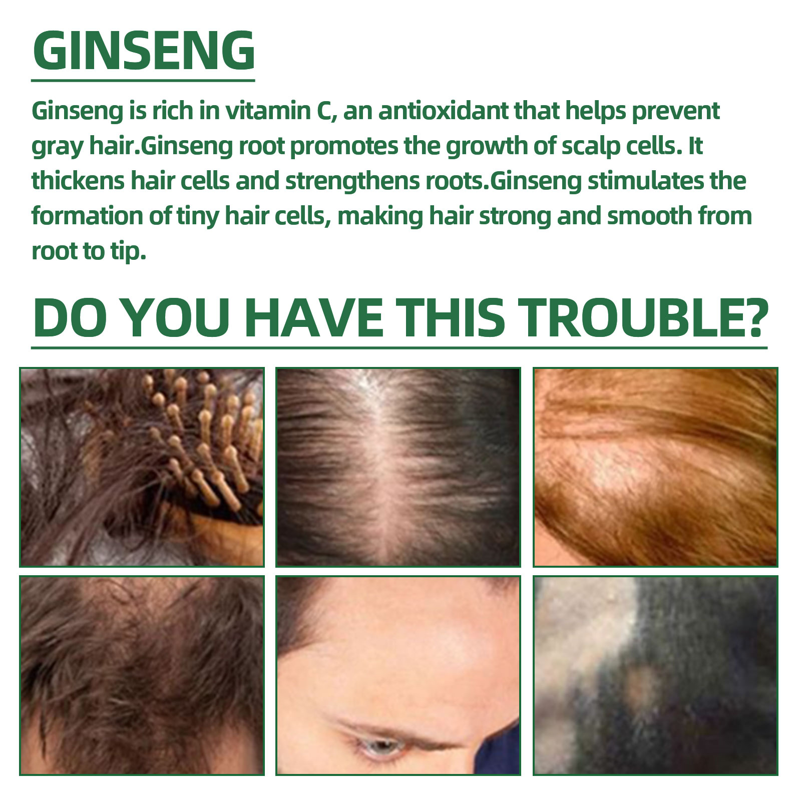 Natural Herbal Ginseng Hair Ca - Hair Care Natural Products recension och pris