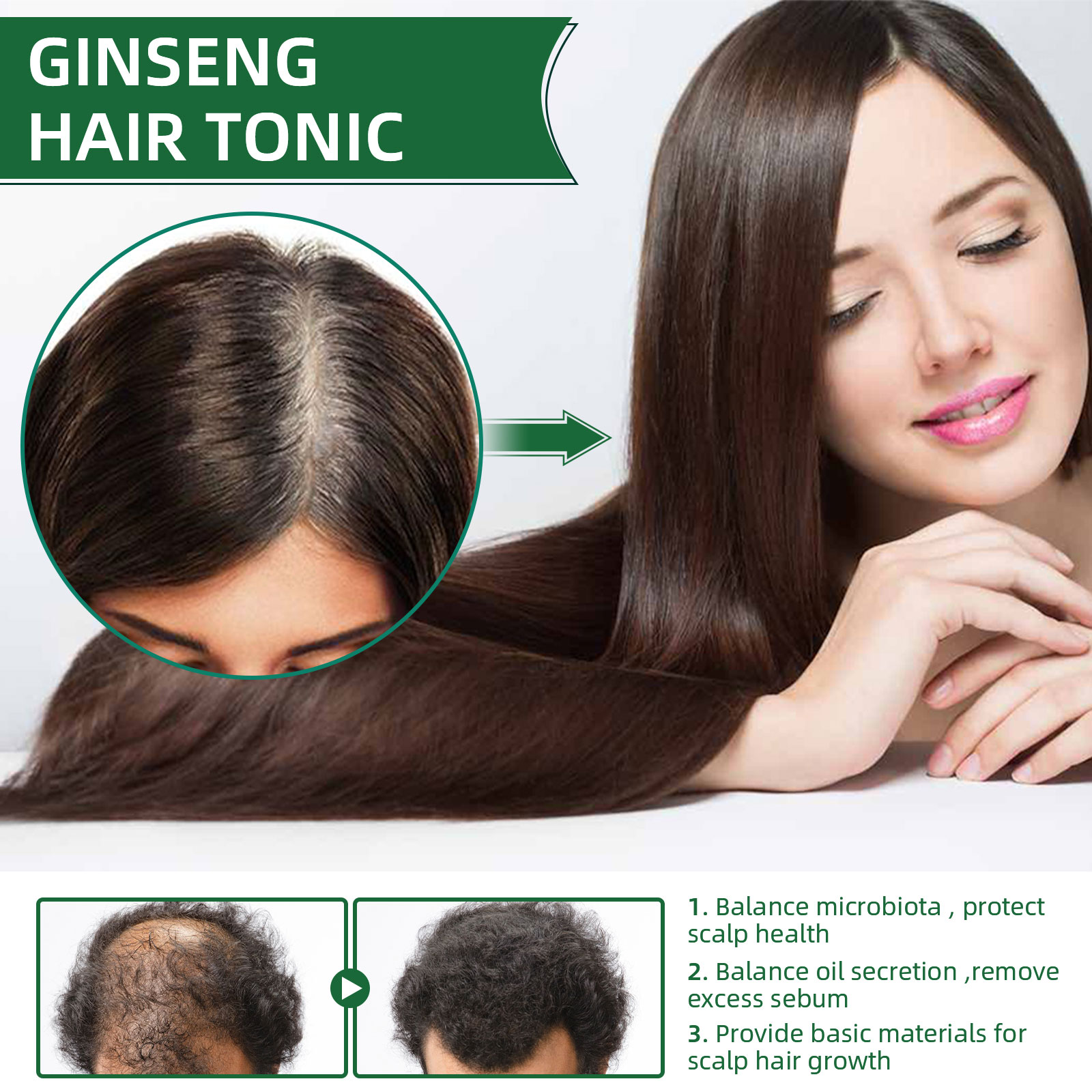 Natural Herbal Ginseng Hair Ca - Hair Care Natural Products recension och pris